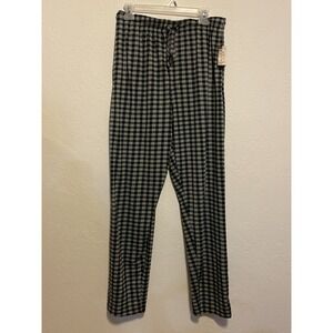 NWT Open Trails Men's Gray & Black Plaid Casual Thin Knit Pants Size L Grey A36